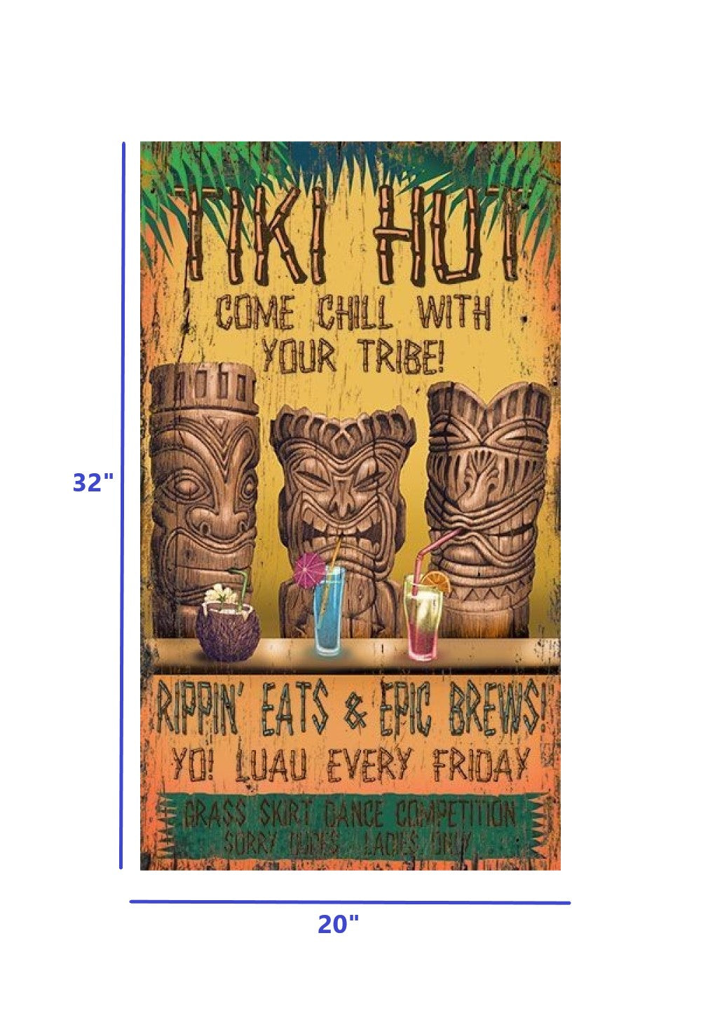 Wood Tiki Bar Wall Décor