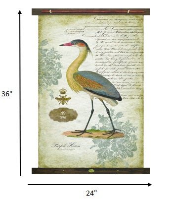 Yellow Vintage Heron Tapestry Wall Décor