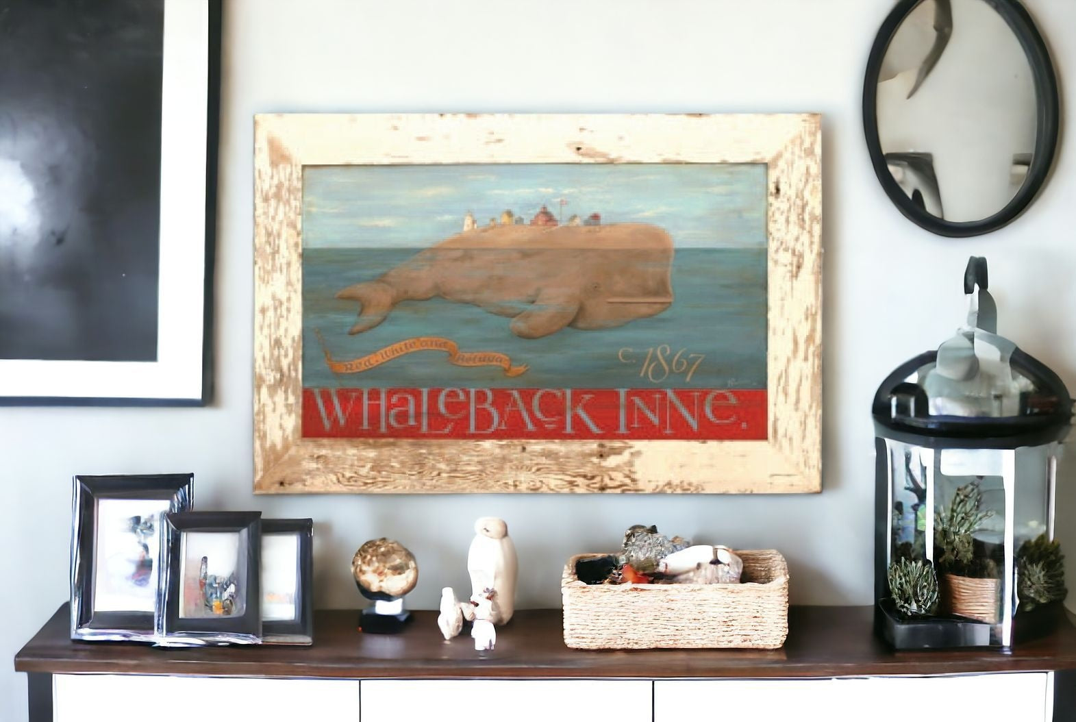 Vintage Nautical Whale Back Inne Wall Art