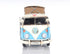 6" Blue And White Metal Volkswagen Bus Sculpture