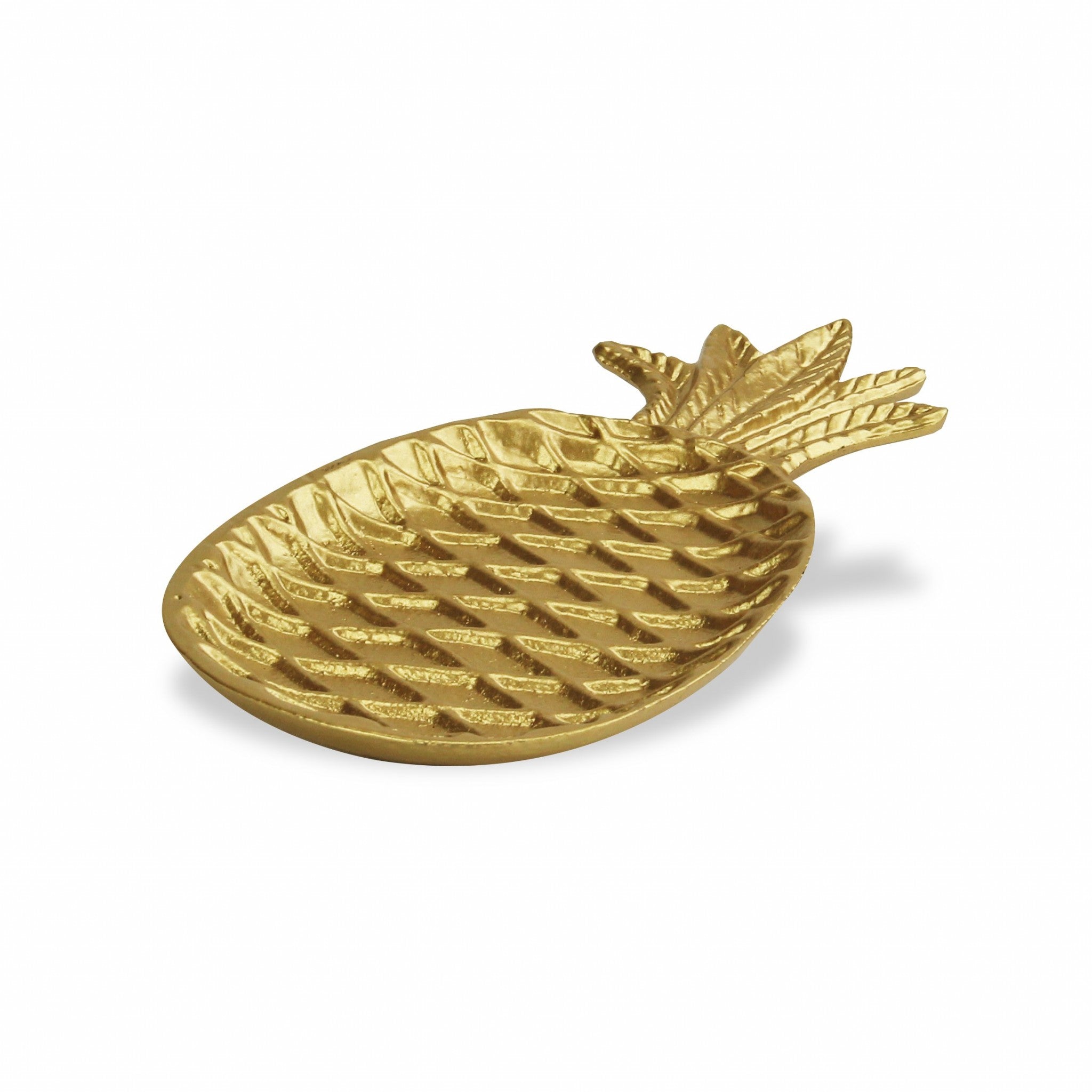 Golden Cast Iron Pineapple Centerpiece Shallow Bowl