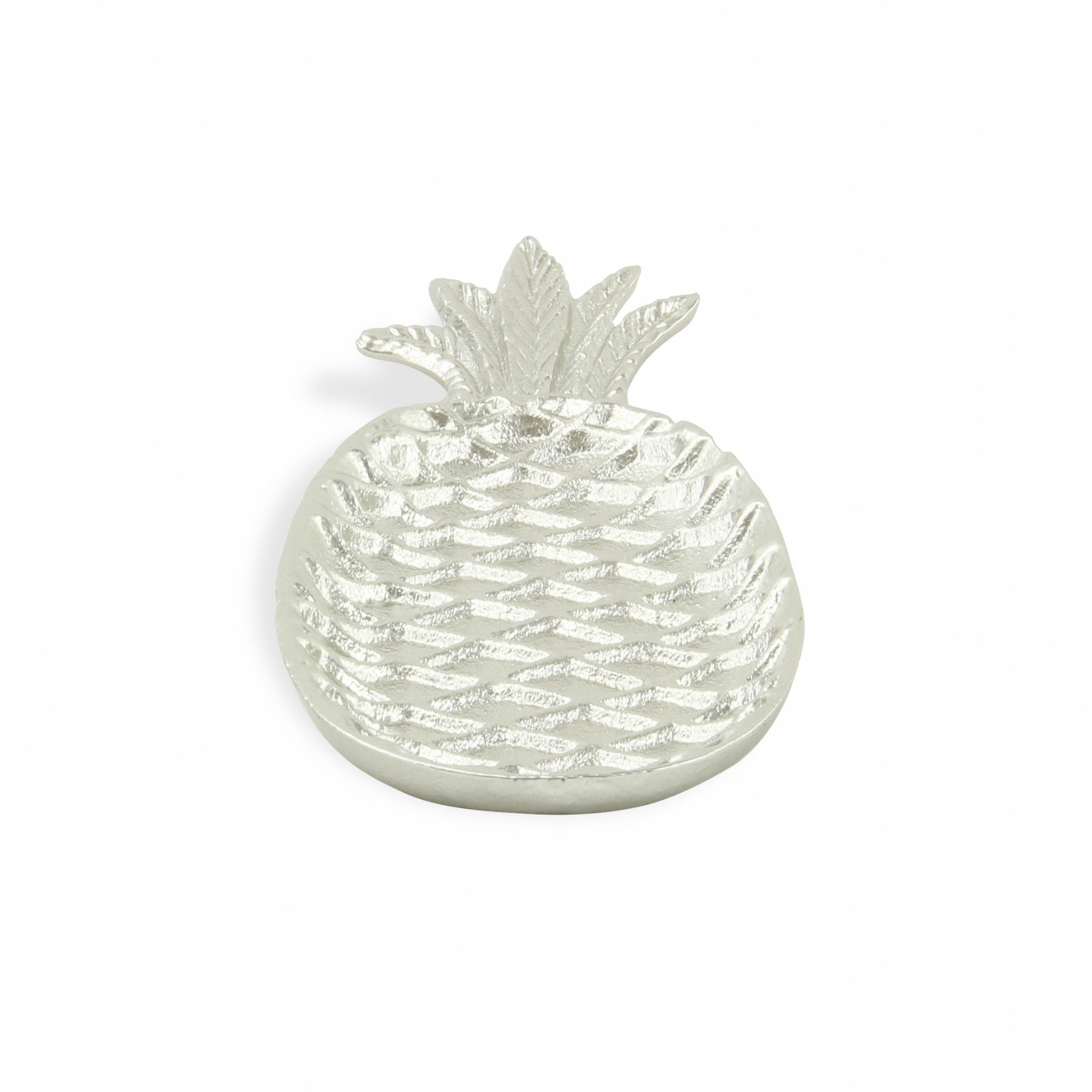 Silver Cast Iron Pineapple Centerpiece Shallow Bowl