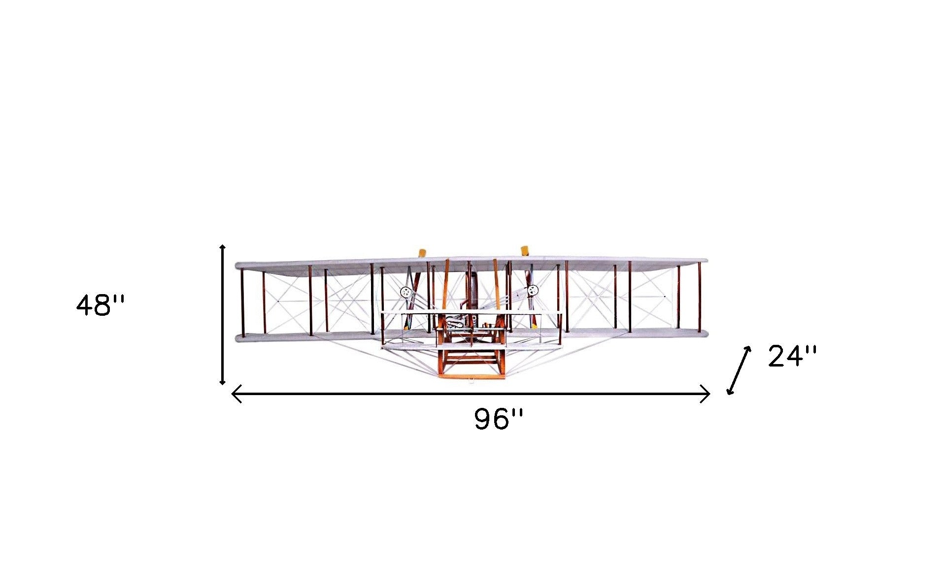 c1903 Wright Brothers 8" Cedar Wood Replica Plane Model