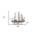 32" Black and White Amerigo Vespucci Boat Hand Painted Decorative Boat