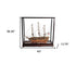 39" Wood Brown 1797 USS Constitution Large Table Top Display Case Hand Painted Decorative Boat