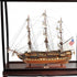 39" Wood Brown 1797 USS Constitution Large Table Top Display Case Hand Painted Decorative Boat