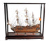 39" Wood Brown San Felipe Large Table Top Display Hand Painted Decorative Boat