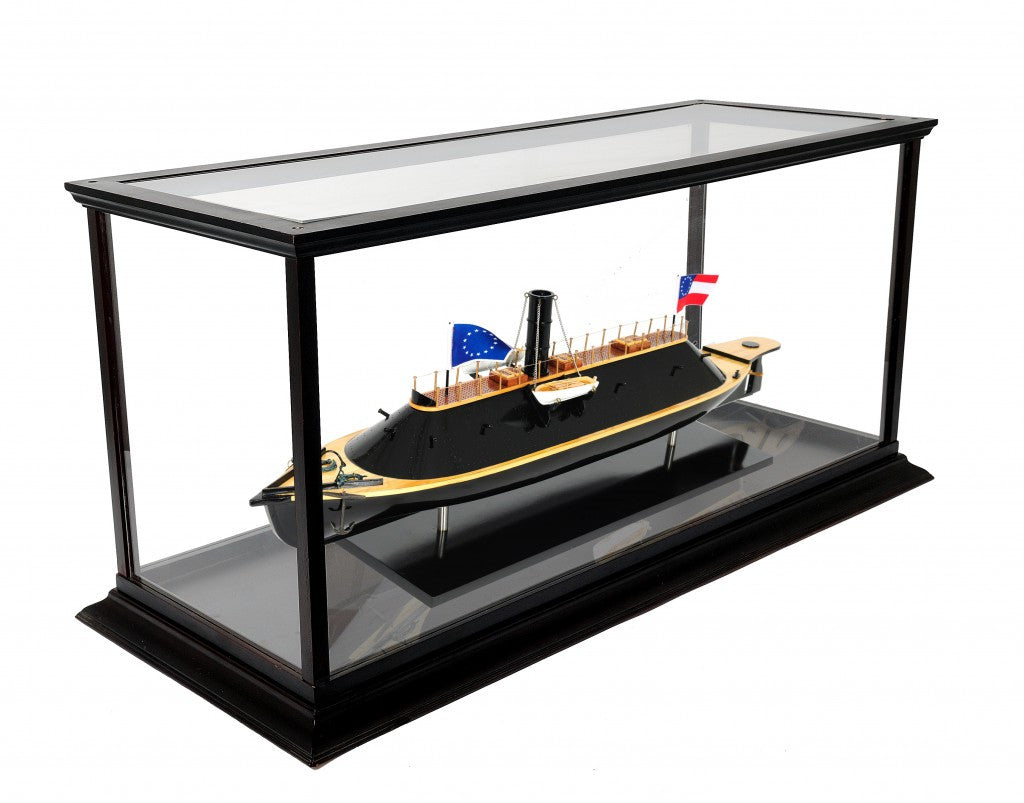 16" Brown and Black CSS Virginia Display Case Boat Hand Painted Decorative Boat