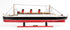 5" Black and Red RMS Queen Mary Boat Hand Painted Decorative Boat