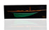 12" Black and Green c1898 Pen Duick Half-Hull Boat Hand Painted Decorative Boat