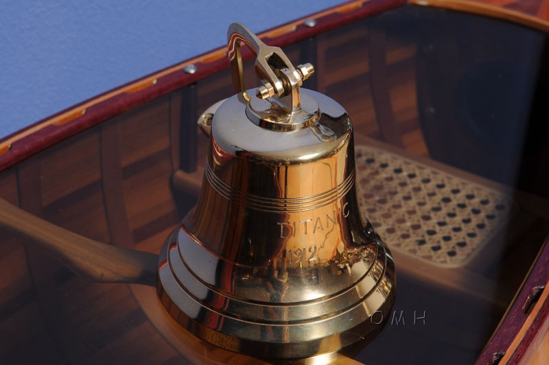 7" Brass Metal 1912 RMS Titanic Bell 6" Boat Hand Painted Decorative Boat