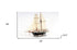 26" Black and White 1847 Harvey Hand Painted Decorative Boat