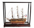 32" Wood Brown 1797 USS Constitution Hand Painted Decorative Boat with Case