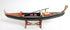 8" Black and Red Venetian Gondola Hand Painted Decorative Boat