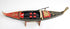 8" Black and Red Venetian Gondola Hand Painted Decorative Boat