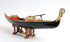 8" Black and Red Venetian Gondola Hand Painted Decorative Boat