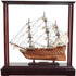 50" Wood Brown HMS Victory Hand Painted Boat with Case