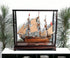 39" Wood Brown HMS Surprise 1796 Table Top Display Case Hand Painted Model Boat