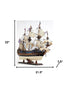 22" Blue and Brown 1700 Goto Predestination Medium Boat Hand Painted Decorative Boat