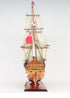 34" Wood Brown HMS Endeavour 1768 Open Hull Hand Painted Decorative Boat