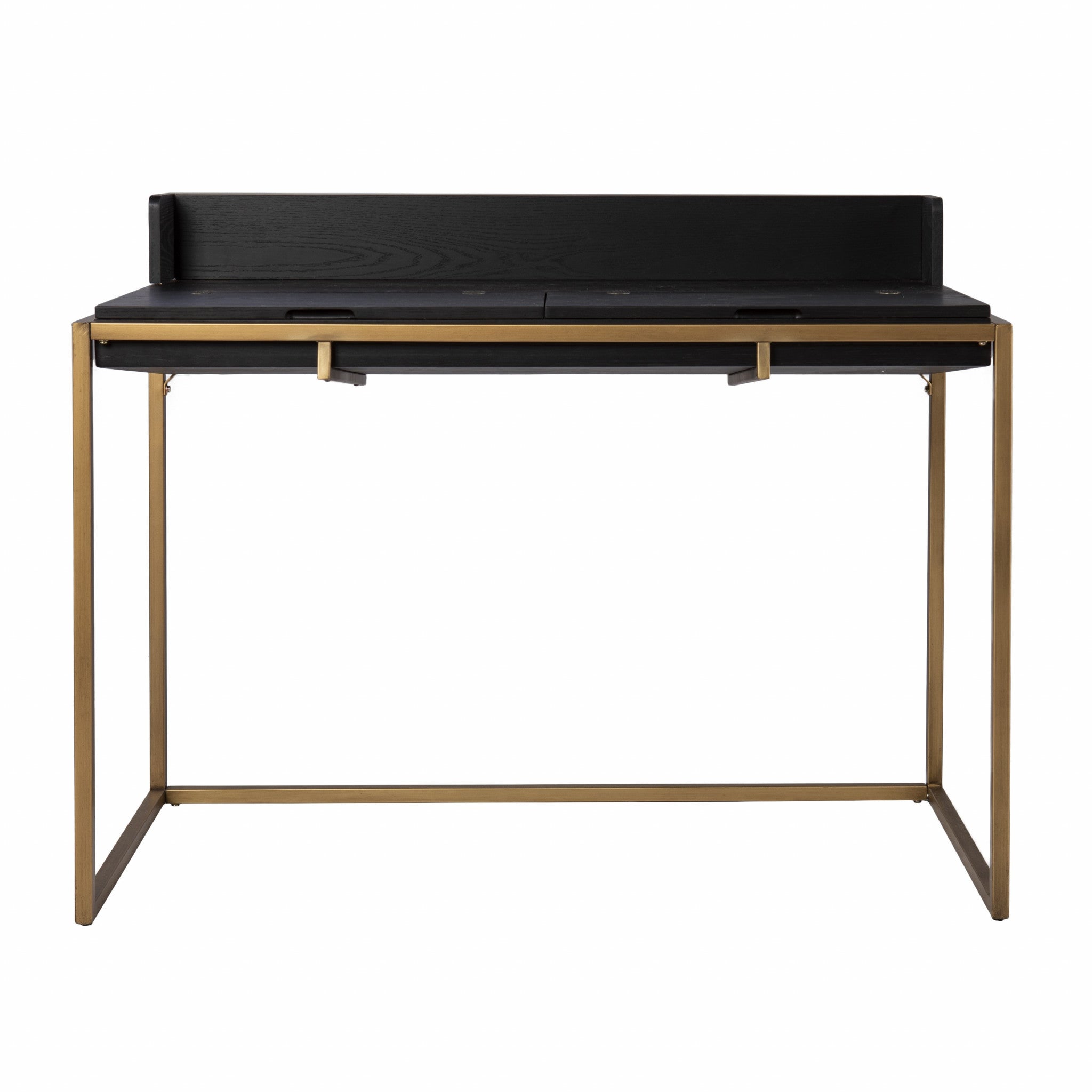 46" Black And Gold Writing Desk