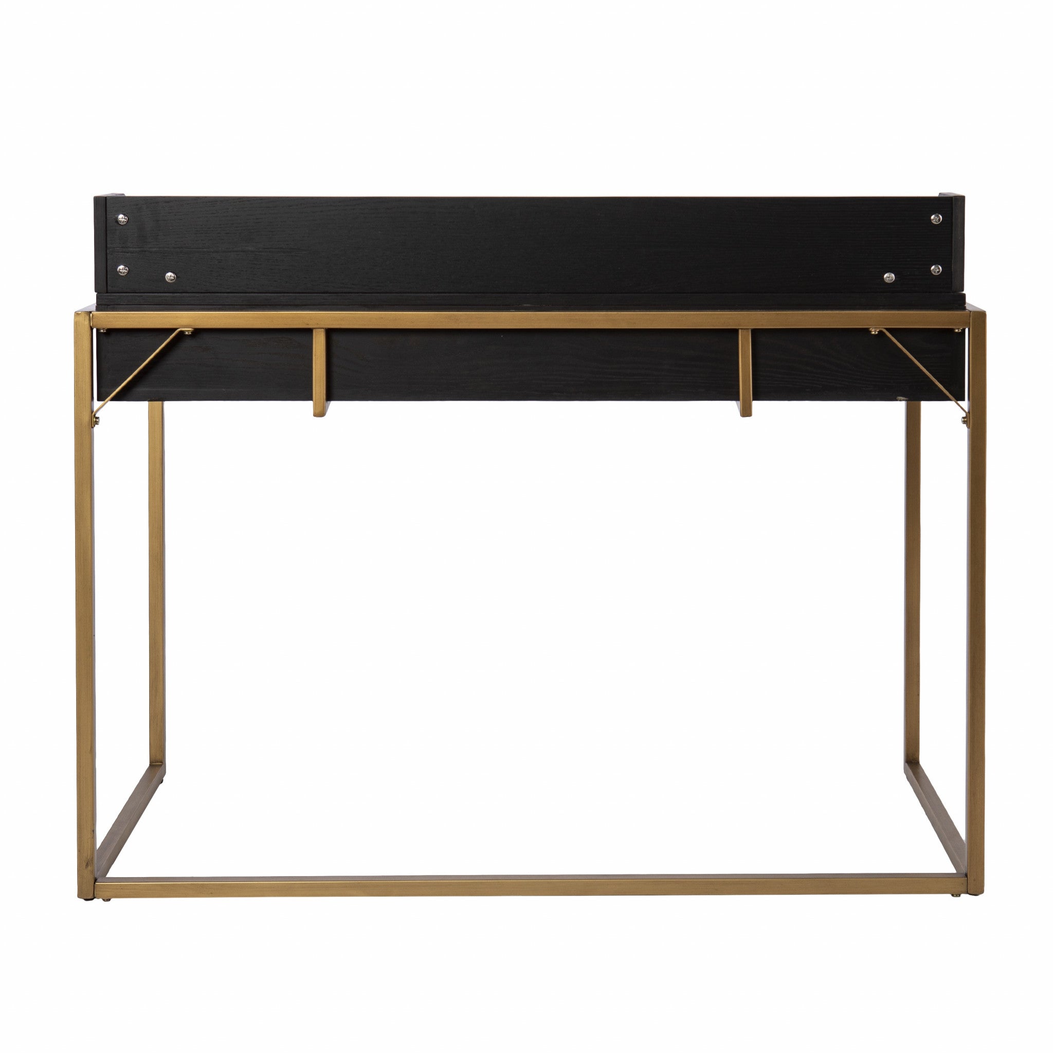 46" Black And Gold Writing Desk