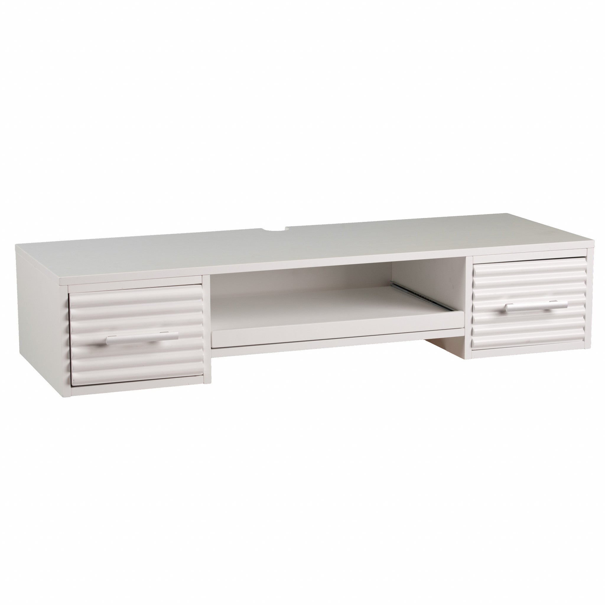 White Wall Mount Desk with Drawers