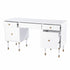 55" White Writing Desk With Four Drawers