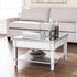 29" Silver Mirrored Glass Square Coffee Table