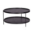 33" Black Manufactured Wood And Metal Round Coffee Table