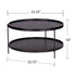 33" Black Manufactured Wood And Metal Round Coffee Table