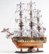 30" Wood Brown 1797 USS Constitution Medium Open Fron Display Case Hand Painted Model Boat