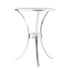 23" Silver And White Marble Curvy Leg Round End Table