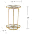 22" Gold Mirrored Glass Three Circle End Table