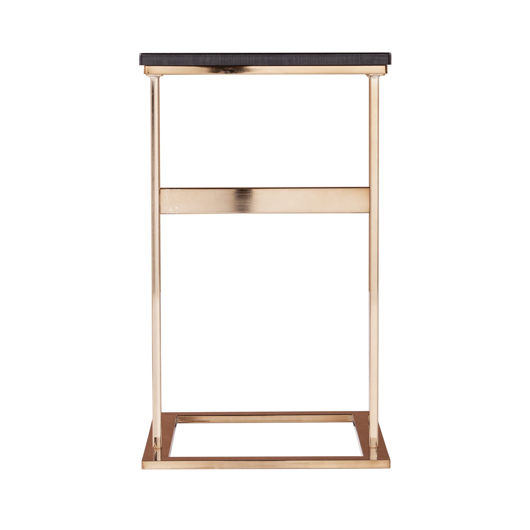 24" Gold And Black Contemporary Rectangular End Table