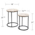 Set Of Two 25" White Solid Wood And Iron Square End Tables