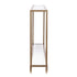 56" Clear and Gold Glass Floor Shelf Console Table With Storage