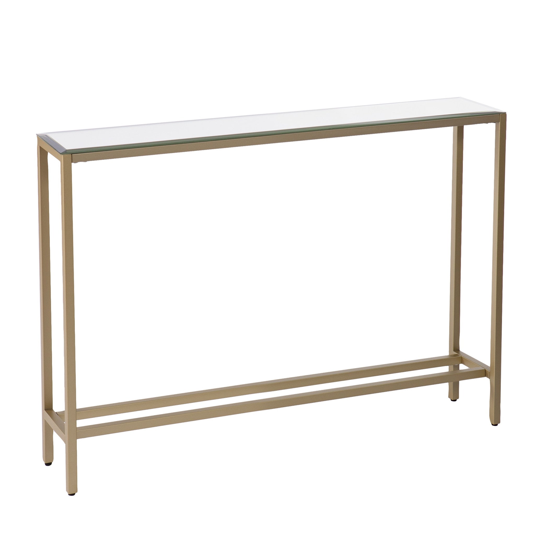 36" Silver and Gold Mirrored Glass Console Table