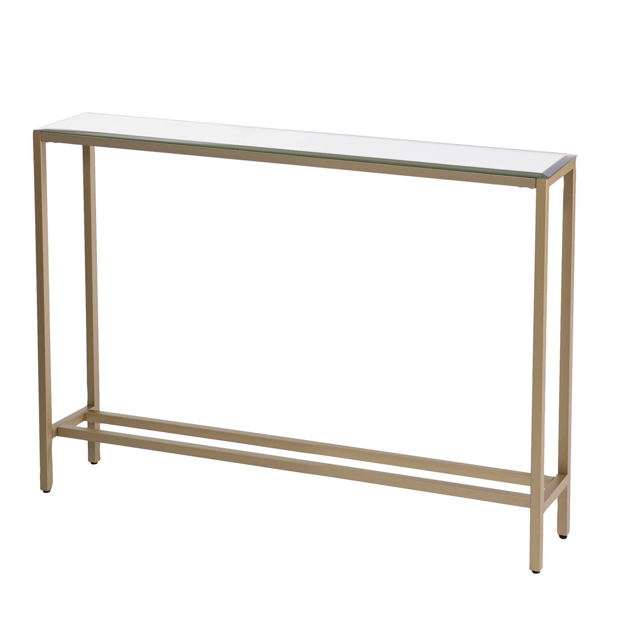 36" Silver and Gold Mirrored Glass Console Table