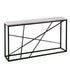 52" White and Black Faux Marble Frame Console Table