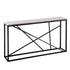 52" White and Black Faux Marble Frame Console Table