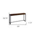 54" Dark Brown and Gunmetal Sled Console Table