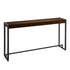 54" Dark Brown and Gunmetal Sled Console Table