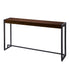 54" Dark Brown and Gunmetal Sled Console Table