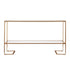 52" Clear and Gold Glass Mirrored Frame Console Table With Storage