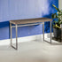 46" Gray Brown and Silver Distressed Sled Console Table