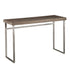 46" Gray Brown and Silver Distressed Sled Console Table