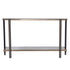 50" Smoky Black and Champagne Glass Mirrored Floor Shelf Console Table With Storage