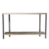 50" Smoky Black and Champagne Glass Mirrored Floor Shelf Console Table With Storage