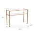 43" Clear and Gold Glass Console Table With Storage